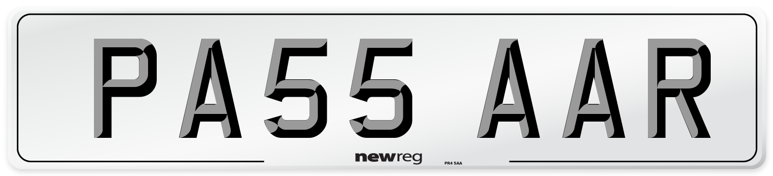 PA55 AAR Number Plate from New Reg